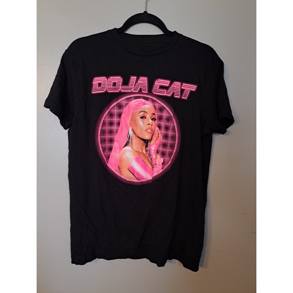 Doja Cat T Shirt Adult Medium 100% Cotton Pink Logo Laser Graphic Face